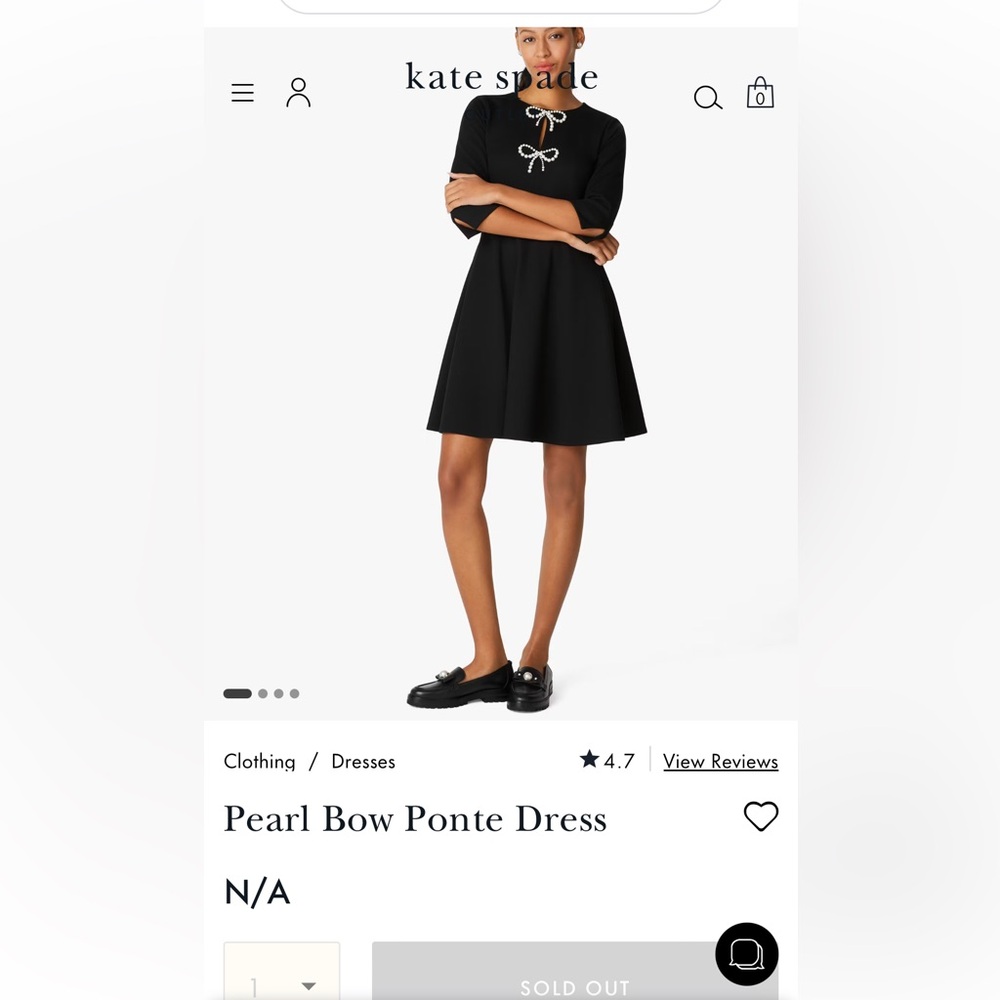 Kate Spade Pearl Bow Ponty Dress